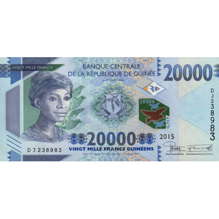 Guinée - Pick 50a - 20'000 francs guinéens - Série DJ - 2015 - Etat : NEUF