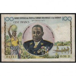 Gabon - Afrique Equatoriale - Pick 1d - 100 francs - Série O.30 - 1961 - Etat : TTB