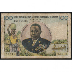 Gabon - Afrique Equatoriale - Pick 1d - 100 francs - Série T.30 - 1961 - Etat : TB