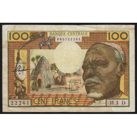 Gabon - Afrique Equatoriale - Pick 3d - 100 francs - Série H.3 - 1963 - Etat : TB+