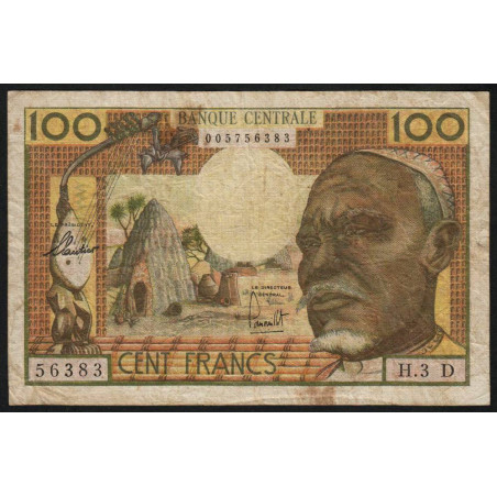 Gabon - Afrique Equatoriale - Pick 3d - 100 francs - Série H.3 - 1963 - Etat : TB