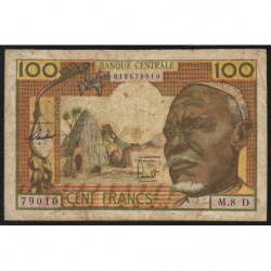 Gabon - Afrique Equatoriale - Pick 3d - 100 francs - Série M.8 - 1963 - Etat : TB