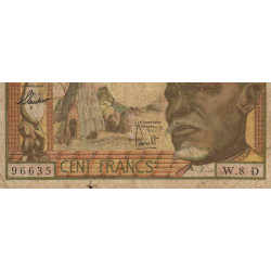 Gabon - Afrique Equatoriale - Pick 3d - 100 francs - Série W.8 - 1963 - Etat : B+