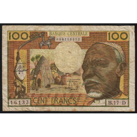 Gabon - Afrique Equatoriale - Pick 3d - 100 francs - Série B.17 - 1963 - Etat : TB