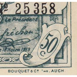 Auch (Gers) - Pirot 15-5 - 50 centimes - Série H - 18/11/1914 - Etat : SPL