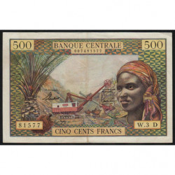 Gabon - Afrique Equatoriale - Pick 4d - 500 francs - Série W.3 - 1963 - Etat : TTB+