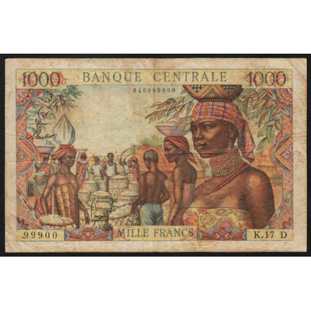 Gabon - Afrique Equatoriale - Pick 5h - 1'000 francs - Série K.17 - 1966 - Etat : TB+