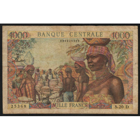 Gabon - Afrique Equatoriale - Pick 5h - 1'000 francs - Série S.20 - 1966 - Etat : TB+