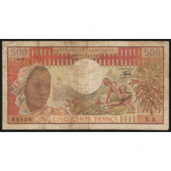 Gabon - Pick 2b - 500 francs - Série X.3 - 01/04/1978 - Etat : TB-