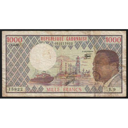 Gabon - Pick 3d_1 - 1'000 francs - Série Y.9 - 01/04/1978 - Etat : TB-