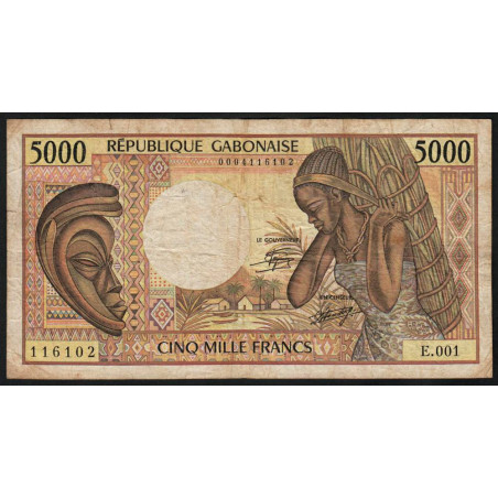 Gabon - Pick 6a - 5'000 francs - Série E.001 - 1984 - Etat : TB-