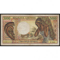 Gabon - Pick 6b - 5'000 francs - 1991 - Etat : TB-