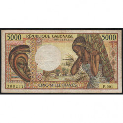 Gabon - Pick 6b - 5'000 francs - Série P.001 - 1991 - Etat : TB-