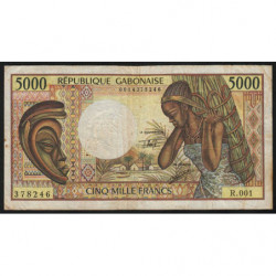 Gabon - Pick 6b - 5'000 francs - Série R.001 - 1991 - Etat : TB