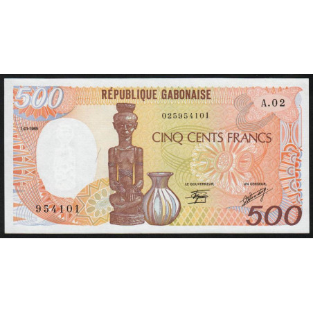 Gabon - Pick 8 - 500 francs - Série A.02 - 1985 - Etat : NEUF