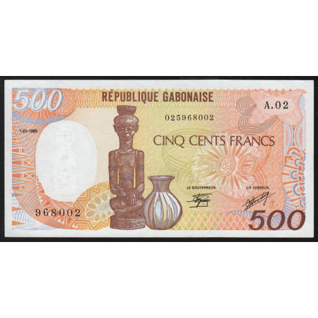 Gabon - Pick 8 - 500 francs - Série A.02 - 1985 - Etat : SPL