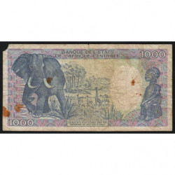 Gabon - Pick 10a_1 - 1'000 francs - Série L.03 - 1986 - Etat : B