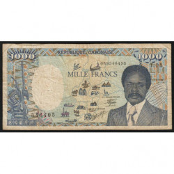 Gabon - Pick 10a_2 - 1'000 francs - Série T.03 - 1987 - Etat : B+
