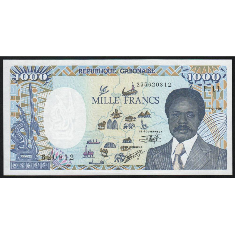 Gabon - Pick 10b - 1'000 francs - Série F.11 - 1991 - Etat : pr.NEUF
