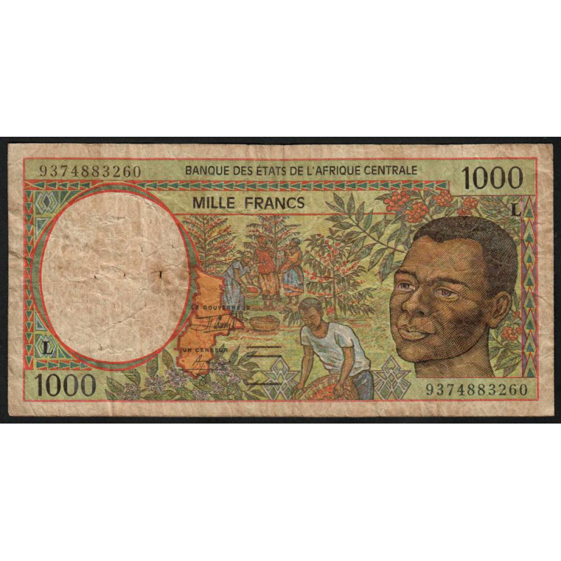 Gabon - Afr. Centrale - Pick 402La - 1'000 francs - 1993 - Etat : B