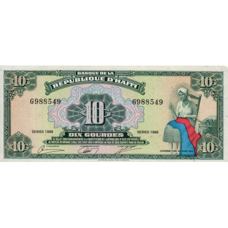Haïti - Pick 247 - 10 gourdes - Série G - 1988 - Etat : NEUF