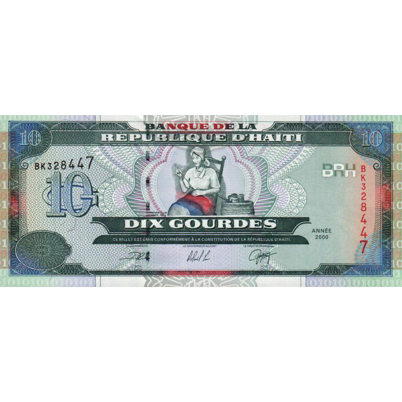 Haïti - Pick 265a_2 - 10 gourdes - Série BK - 2000 - Etat : NEUF