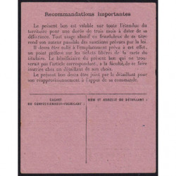 Bon d'achat veste de travail - Type 1a - 1945 - Bouches-du-Rhône (13) - Etat : SUP