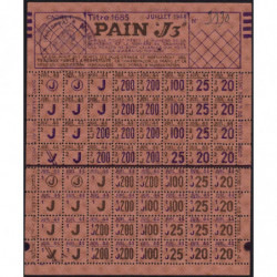 Alimentation - Pain - Titre 1685 - 07/1944 - Catégorie J3 - Monteux (84) - Etat : SUP