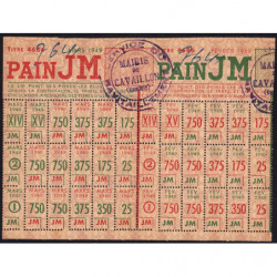 Alimentation - Pain - Titre 4686 - 02/1949 et 03/1949 - Catégorie JM - Cavaillon (84) - Etat : SUP