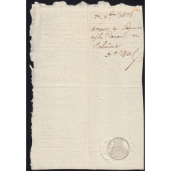 Duché de Savoie - Viry - 22/09/1825 - Droit de douane - 3 livres et 40 centimes - Etat : SUP