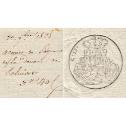 Duché de Savoie - Viry - 22/09/1825 - Droit de douane - 3 livres et 40 centimes - Etat : SUP