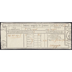 1823 - Bordeaux - Loterie Royale de France - 1 franc 50 centimes - Etat : SUP