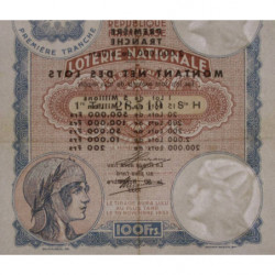 1933 - Loterie Nationale - 1e tranche - Etat : TTB