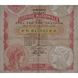 1933 - Loterie Nationale - 5e tranche - Etat : TTB