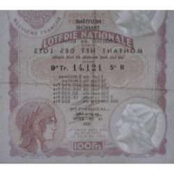 1933 - Loterie Nationale - 9e tranche - Etat : TTB
