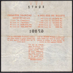1934 - Loterie Nationale - 1e tranche - Etat : TB