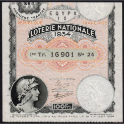 1934 - Loterie Nationale - 1e tranche - Etat : TTB