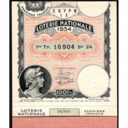 1934 - Loterie Nationale - 1e tranche - Carnet de 6 billets - Etat : SUP+