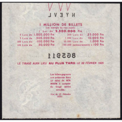 1934 - Loterie Nationale - 6e tranche - Etat : TB+