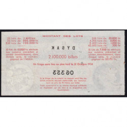 1934 - Loterie des Régions Libérées - S.01 - Etat : SUP