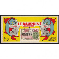 1962 - Loterie Nationale - 32e tranche - 1/10ème - Le Dauphiné libéré