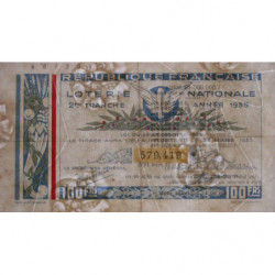 1935 - Loterie Nationale - 2e tranche - Etat : TTB