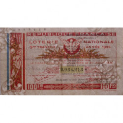 1935 - Loterie Nationale - 9e tranche - Etat : TTB