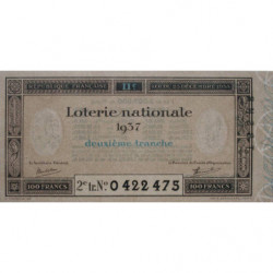 1937 - Loterie Nationale - 2e tranche - Etat : SPL