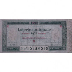 1937 - Loterie Nationale - 4e tranche - Entier - Etat : TTB