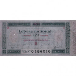 1937 - Loterie Nationale - 4e tranche - Etat : TTB