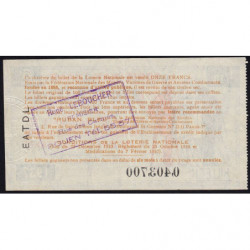 1937 - Loterie Nationale - 6e tranche - 1/10ème - Ruban bleu - Etat : SUP