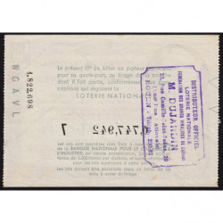 1937 - Loterie Nationale - 7e tranche - 1/10ème - Invalides de guerre - Etat : TTB+