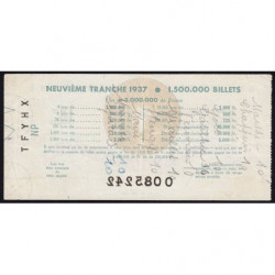 1937 - Loterie Nationale - 9e tranche - Etat : TTB