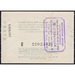 1937 - Loterie Nationale - 9e tranche - 1/10ème - Invalides de guerre - Etat : SUP